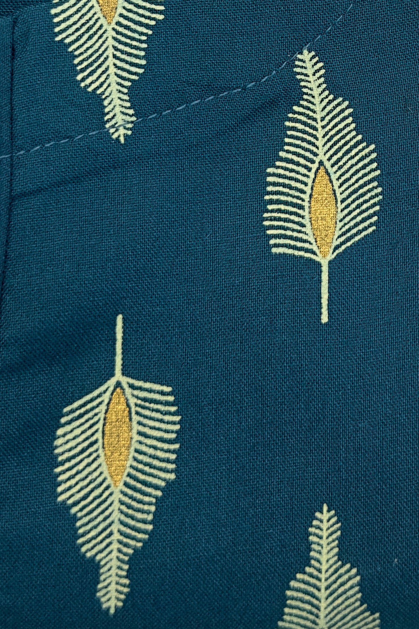 Women's Teal Blue Ryan Cotton Kurti – Contemporary Ikat Fusion with Scoop Neckline