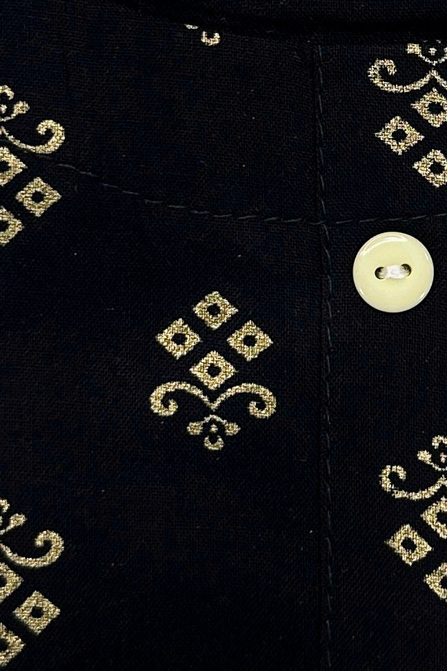 Women's Black Ryan Cotton Kurti – Subtle Glamour with Golden Butti Print