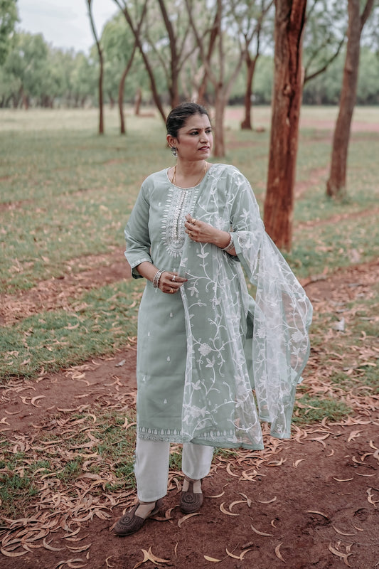 Sage Serenity Festive Set – Effortless Grace by Rang Sootra