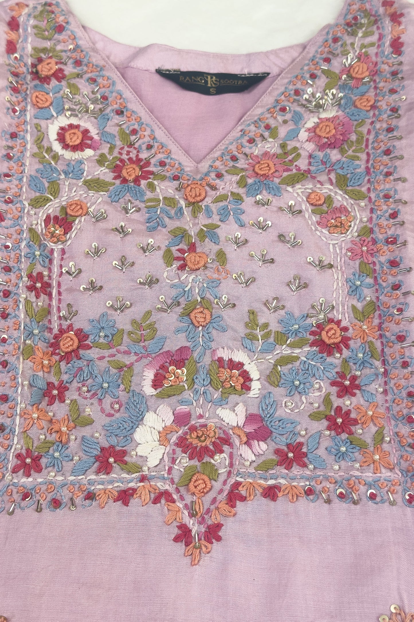 Lavender Bloom Festive Set – Embroidered Elegance by Rang Sootra