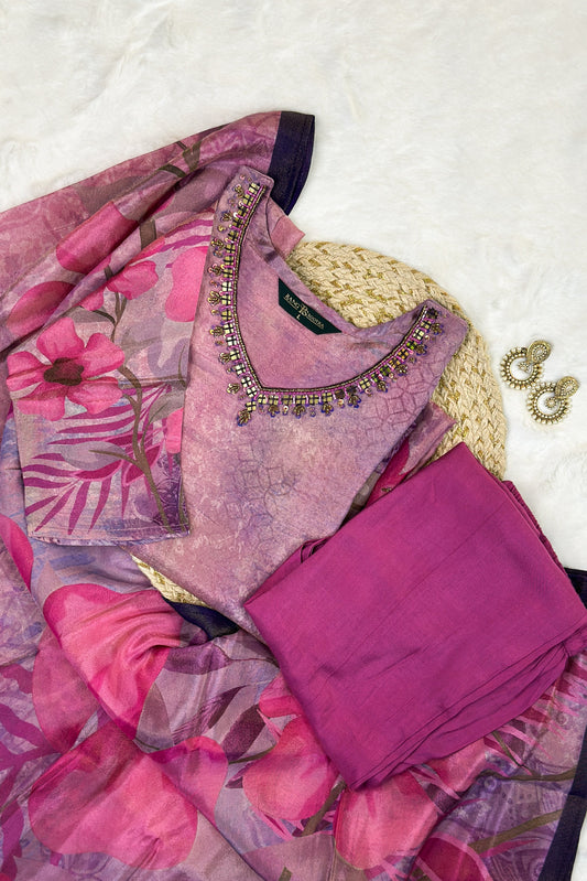 Fuchsia Glow Festive Set – Embellished Grace by Rang Sootra