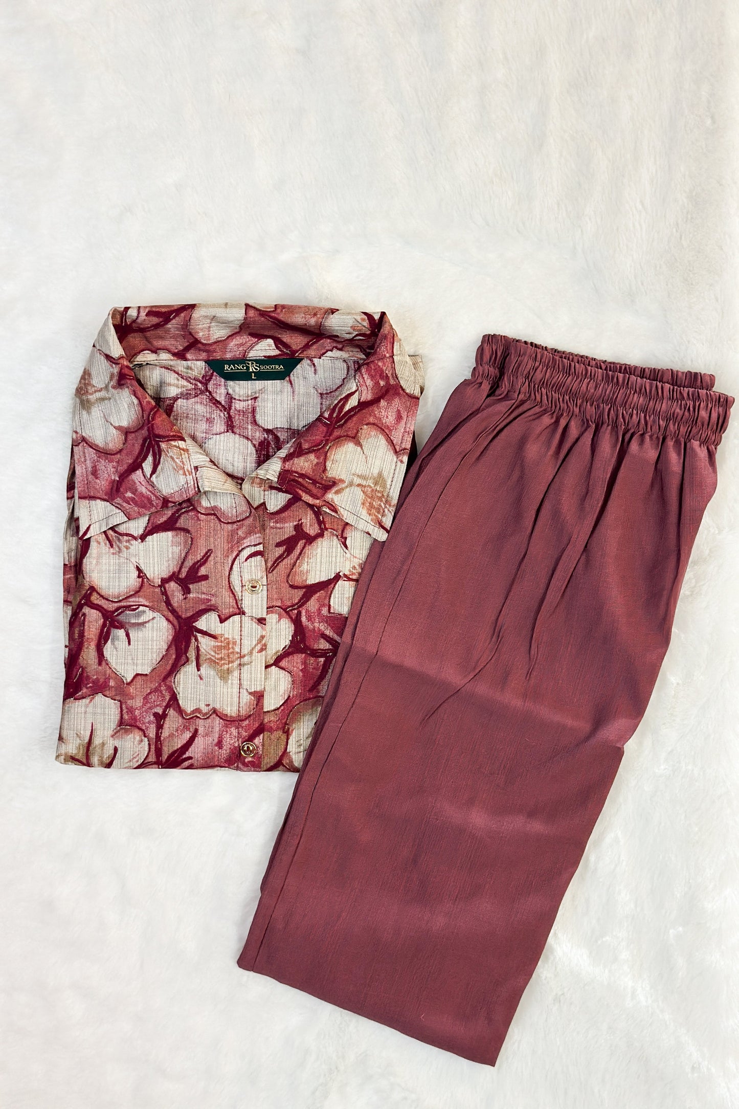 Maroon Blossom Co-ord Set – Bold Elegance with Everyday Comfort