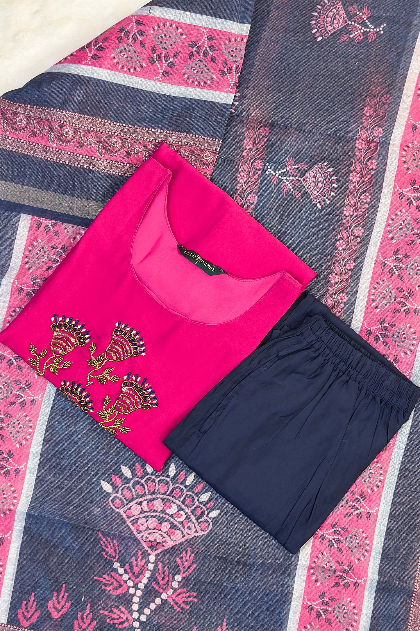 Rosewood Bloom Festive Set – Vibrant Elegance by Rang Sootra