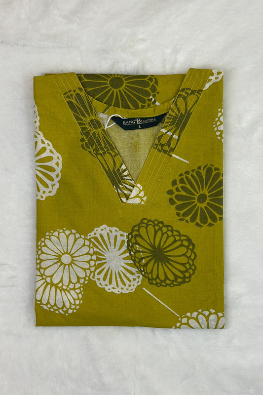 Women’s Olive Green Floral Co-ord Set – Contemporary Chic with Nature-Inspired Prints