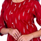 Maroon Cotton Kurti for Women – Minimal White Print, Round Neck, Front Button – Office & Everyday Wear