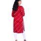 Maroon Cotton Kurti for Women – Minimal White Print, Round Neck, Front Button – Office & Everyday Wear
