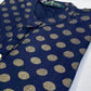 Women's Navy Blue Ryan Cotton Kurti – Timeless Polka Glam with Mandarin Neckline