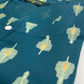 Women's Teal Blue Ryan Cotton Kurti – Contemporary Ikat Fusion with Scoop Neckline