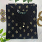 Women's Black Ryan Cotton Kurti – Subtle Glamour with Golden Butti Print