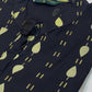 Women's Black Ryan Cotton Kurti – Linear Ikat-Inspired Elegance with Mandarin Neckline