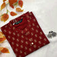 Women's Maroon Ryan Cotton Kurti – Vertical Elegance with Mughal-Inspired Motifs