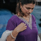 Royal Purple & White Embroidered Festive Kurta Set – Rang Sootra Grace
