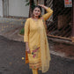 Mustard Yellow Festive Kurta Set with Mirror & Lotus Embroidery – Rang Sootra Radiance