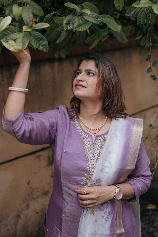 Lavender Gleam Festive Set – Timeless Grace by Rang Sootra