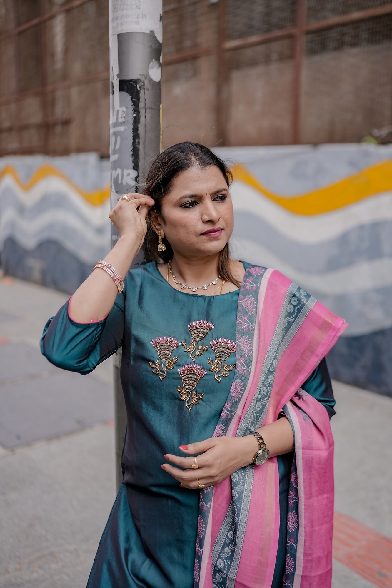 Teal Blossom Festive Set – Grace Redefined by Rang Sootra