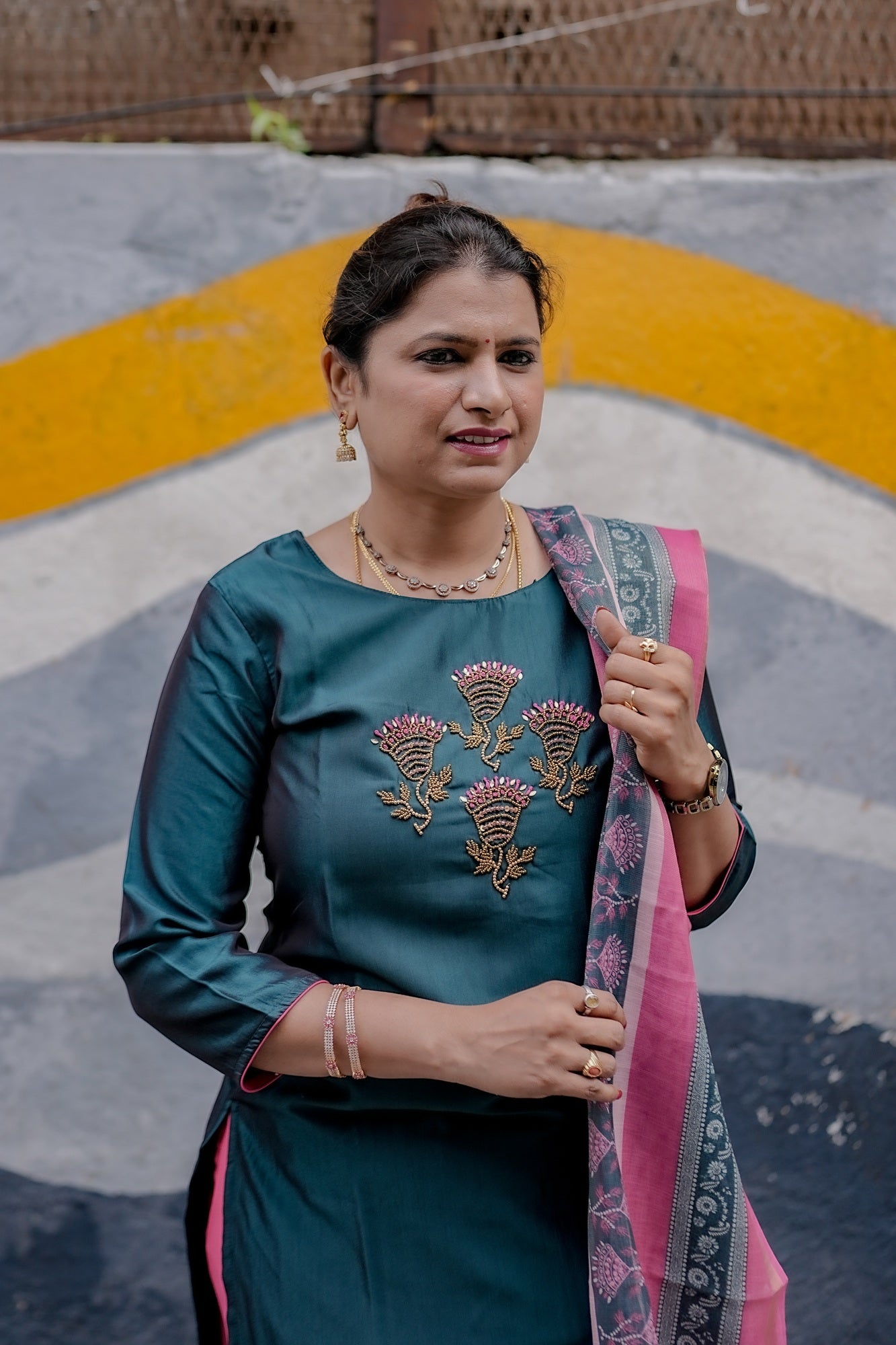 Teal Blossom Festive Set – Grace Redefined by Rang Sootra