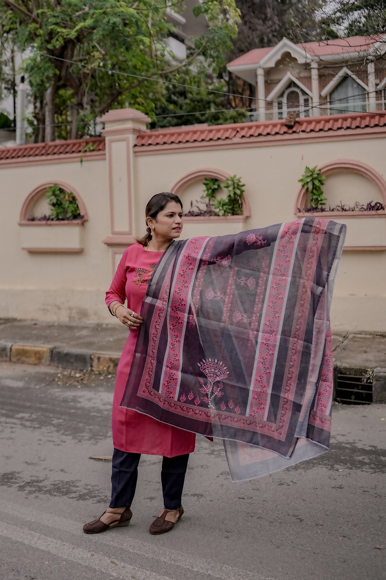 Rosewood Bloom Festive Set – Vibrant Elegance by Rang Sootra