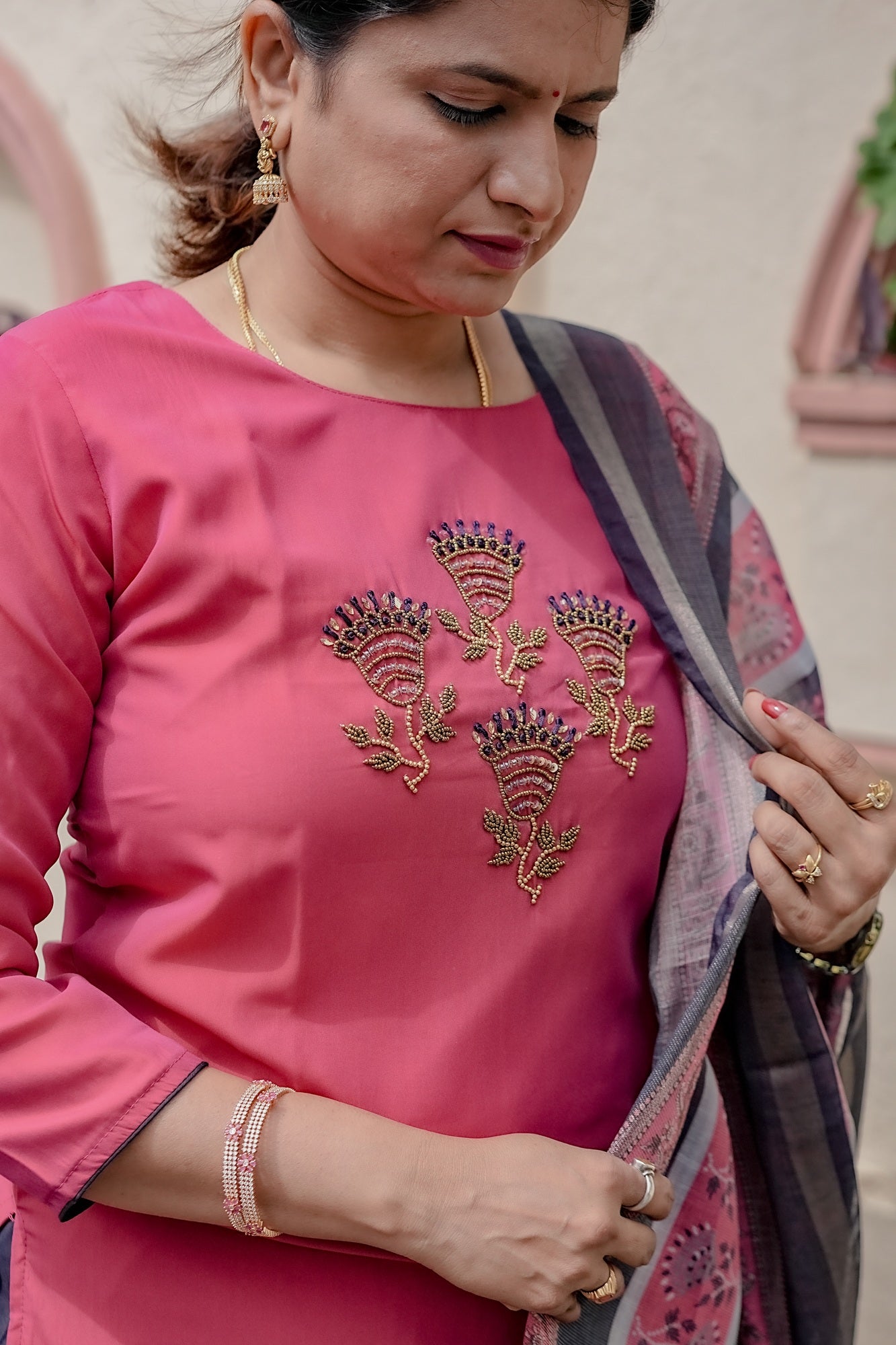 Rosewood Bloom Festive Set – Vibrant Elegance by Rang Sootra