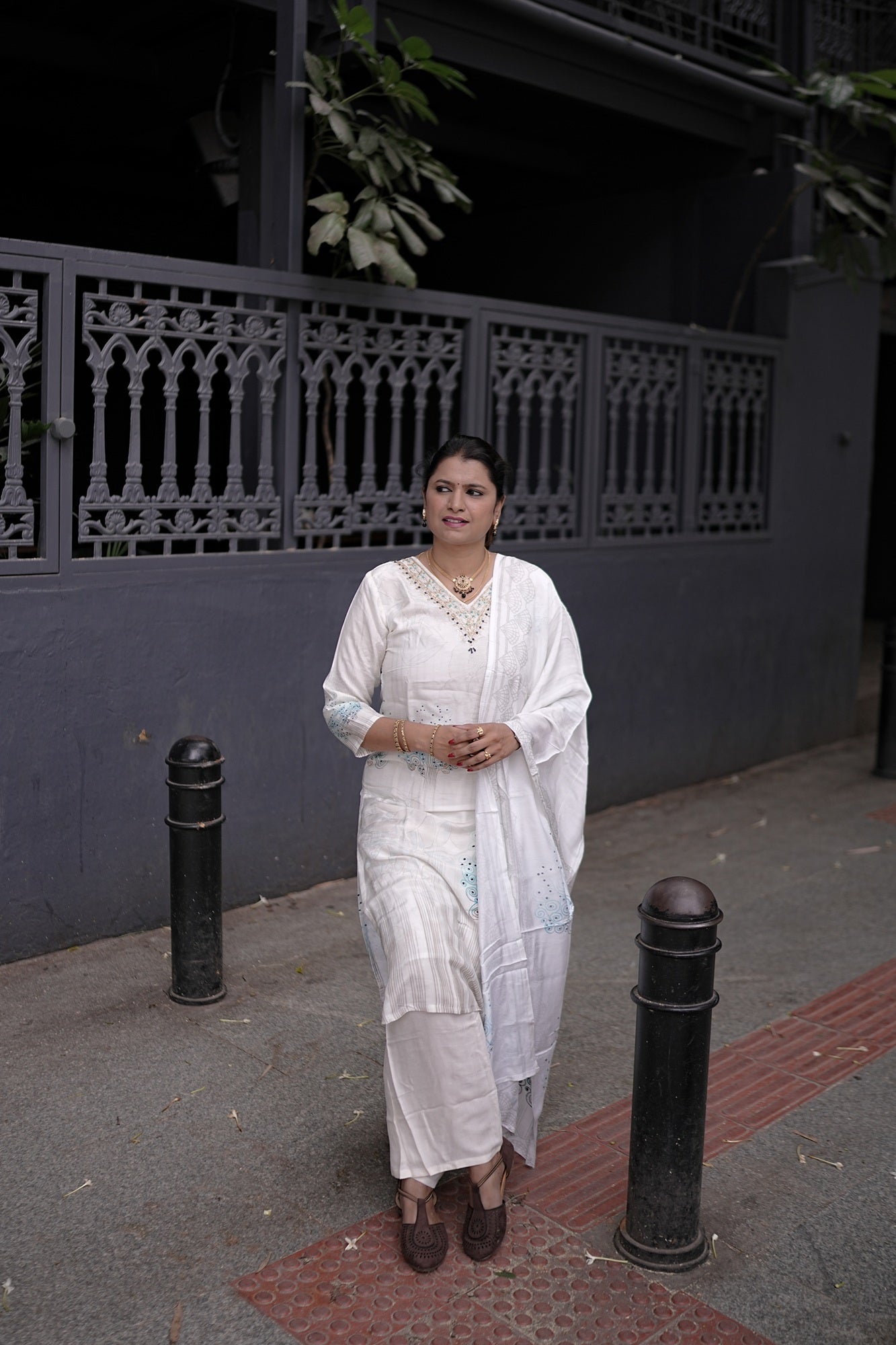 Ivory & Aqua Embroidered Festive Kurta Set – Rang Sootra Serenity