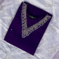 Royal Purple & White Embroidered Festive Kurta Set – Rang Sootra Grace