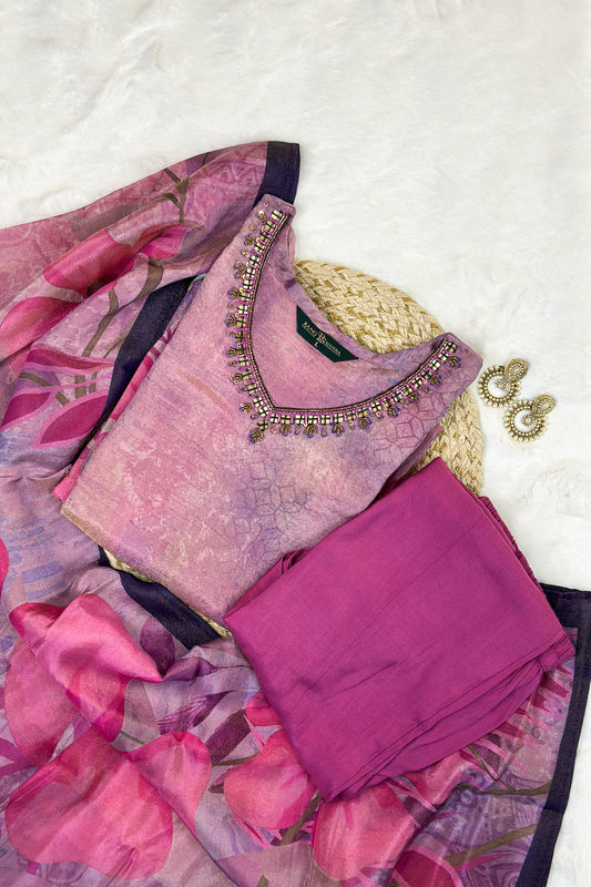 Fuchsia Glow Festive Set – Embellished Grace by Rang Sootra