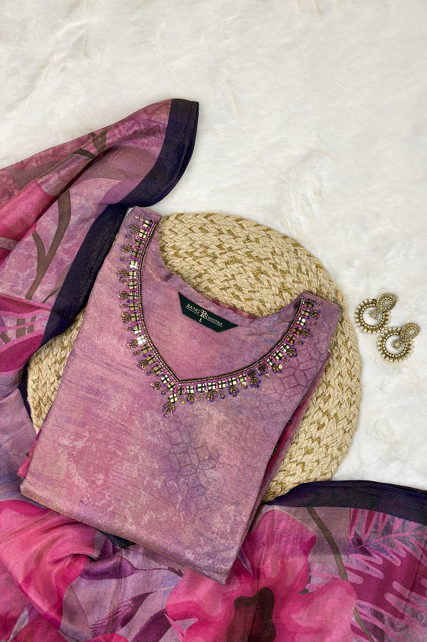 Fuchsia Glow Festive Set – Embellished Grace by Rang Sootra