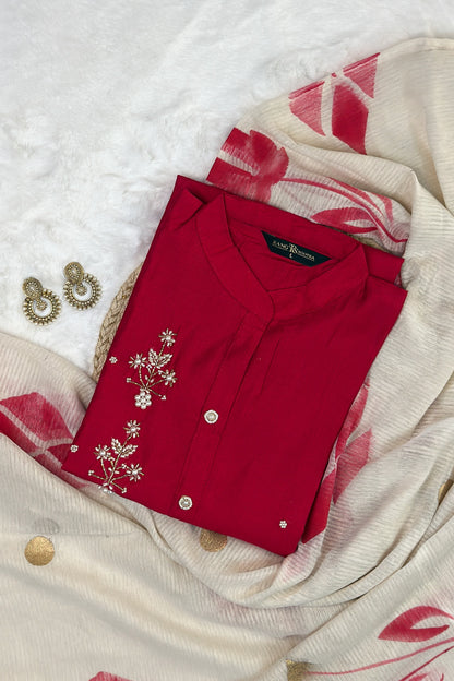 Crimson Elegance Festive Set – Timeless Charm by Rang Sootra