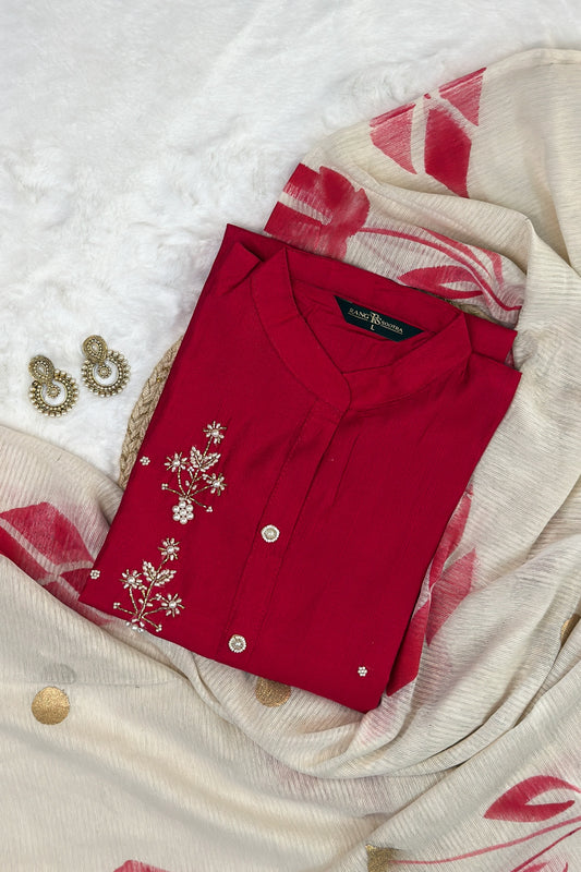 Crimson Elegance Festive Set – Timeless Charm by Rang Sootra