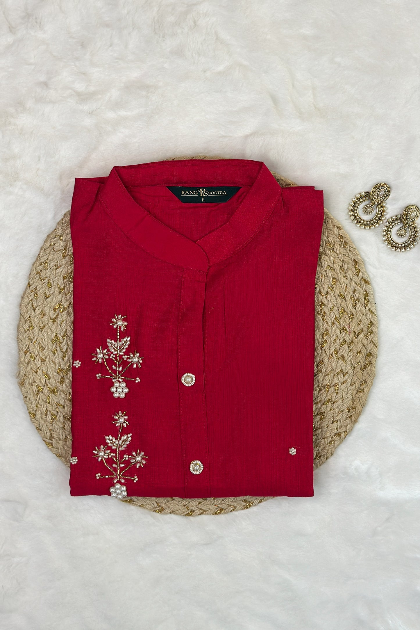 Crimson Elegance Festive Set – Timeless Charm by Rang Sootra